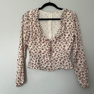 Le Lis, Cropped Corset, Floral, Blouse, Women’s Medium
